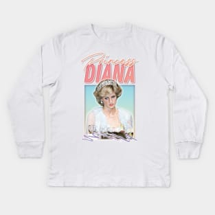 Princess Diana /// Retro 90s Fan Art Kids Long Sleeve T-Shirt